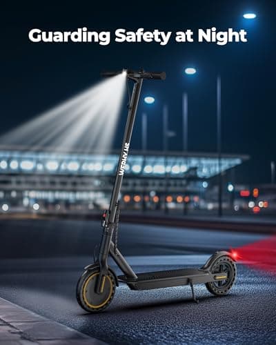 Electric Scooter with 350W Brushless Motor, 19 MPH Max Speed, 15 Miles Range, 8.5" Solid Tire, 3 Speed Modes, Cruise Control, Portable Commuter Escooter with APP, Dual Brake & E-Lock 3