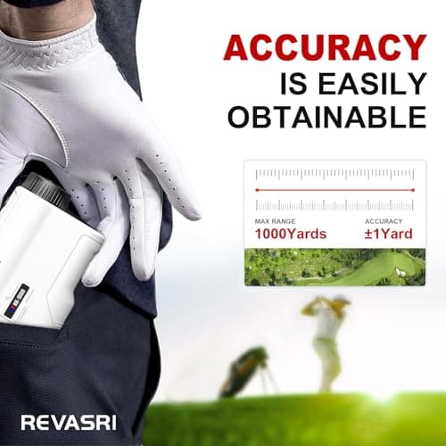 REVASRI Golf Rangefinder with Slope and Pin Lock Vibration, External Slope Switch for Golf Tournament Legal, Rangefinders with Rechargeable Battery 1000YDS Laser Range Finder 5