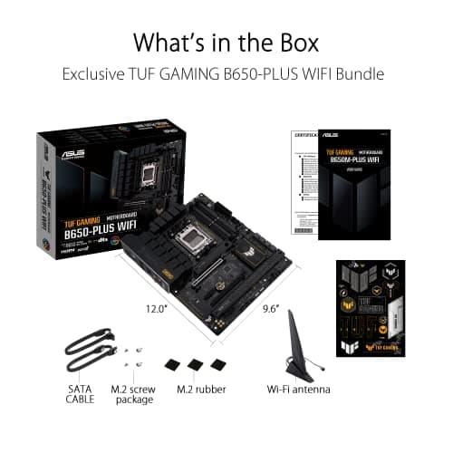 ASUS TUF GAMING B650-PLUS WIFI Motherboard Socket AMD AM5 (Ryzen 7000, ATX, PCIe 5.0, DDR5 Memory, 14 Power Stage, USB 3.1 Gen 2 x 2 Type-C, WiFi6, Aura Sync) 2