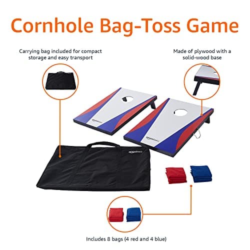 Amazon Basics Cornhole Set, Blue/Red 3