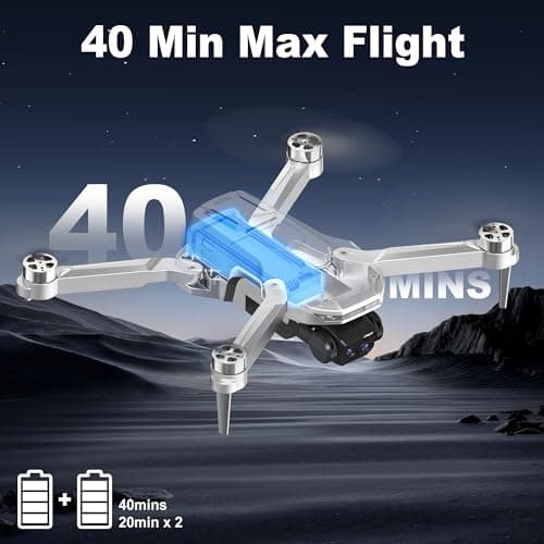 GPS Drone with Dual 2K QHD Cameras for Beginners, Adults & Kids, Brushless Motor with WiFi FPV, Under 249g, 90° Adjustable Lens, Optical Flow, Auto Return, 5G Transmission, Gesture Photos, Altitude Hold, 40-Min Flight, Foldable — RC Quadcopter Gift 4