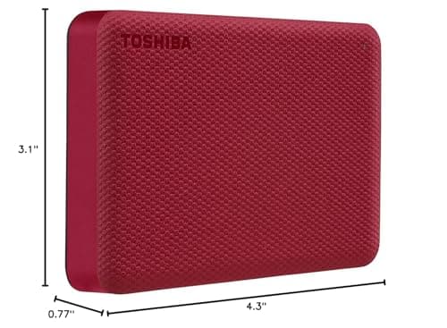 Toshiba Canvio Advance 4TB Portable External Hard Drive USB 3.0, Red - HDTCA40XR3CA 5