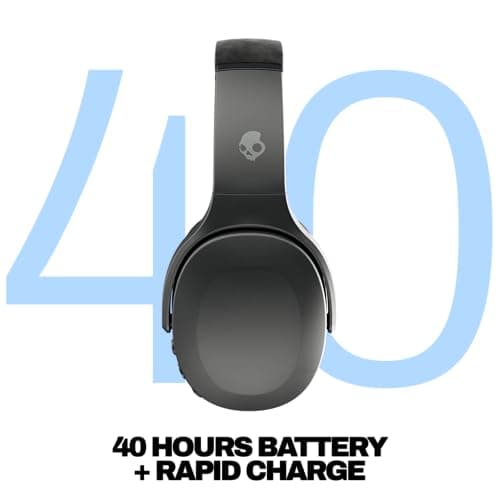 Skullcandy Crusher Evo Wireless Bluetooth Headphones with Extra USB-C Charging Cable, Multi-Sensory Bass, Noise Isolating Over-Ear Fit, 40 Hours Battery, Microphone for iPhone Android - True Black 3