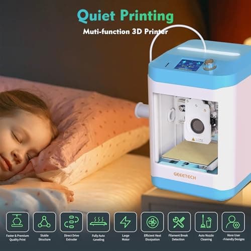 3D Printer for Kids and Beginners,Geeetech Mini 3D Printers with Auto Leveling,High Speed and Fully Open Source,Fully Assembled Direct Drive Extruder,for Home and School,Print Area 3.94×4.33×3.94 in 3