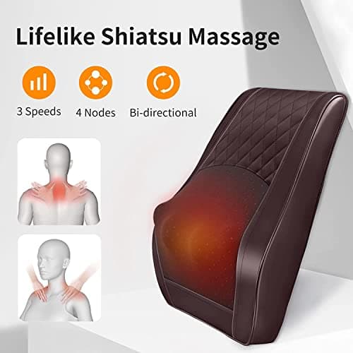 Back Massager Neck Massager with Heat, Shiatsu Massage Pillow for Pain Relief, Massagers for Neck and Back, Shoulder, Leg, Christmas Gifts for Men Women Mom Dad, Stress Relax at Home Office and Car 4