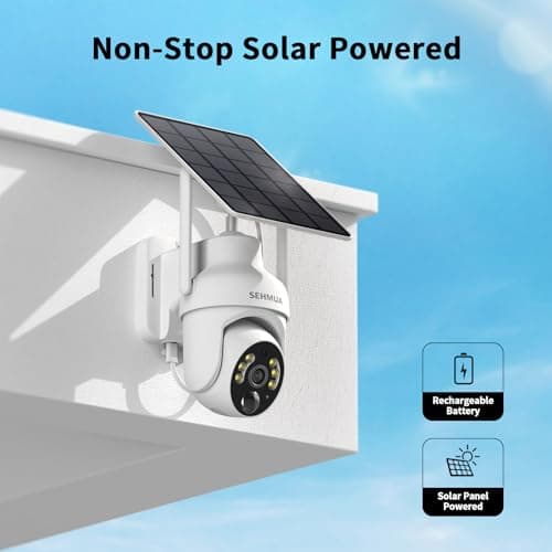 SEHMUA 2K Solar Security Cameras Wireless Outdoor, 2 Pack 360° View Pan/Tilt WiFi Security Camera Outside with Color Night Vision,Easy to Install, PIR Alarm, 2-Way Audio 2