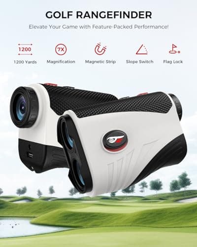 Golf Rangefinder with Slope - 1200 Yards Laser Range Finder with Flag Pole Locking Vibration, 7X Magnification rangefinder with Magnet Stripe 2