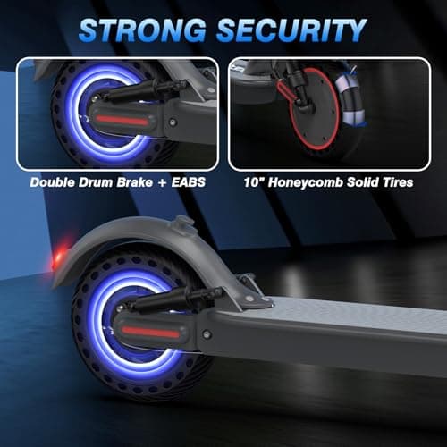 Electric Scooter Adults Commuting Travel,30 Miles Long Ranges Portable Foldable Top Speed 22MPH,10'' Solid Tires,500W Motor Dual Brake and Dual Suspension,264LBS Load App Control Escooter for Teens 2
