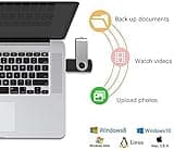 JUANWE 128GB Flash Drive 2 PCS, 2.0 Thumb Drive USB Drives Pendrive for File Storage Data Transfer, High Capacity Zip Drive Portable USB Storage Flashdrives 360° Swivel Cap, Jump Drive 128G×2 Black 4