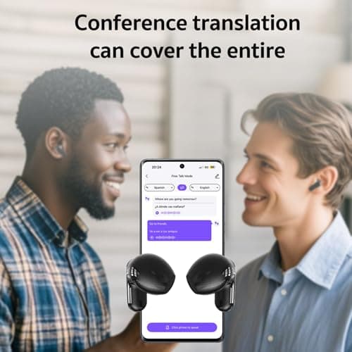 ERAZERL NE20 AI Translation Earbuds Real Time Wireless Bluetooth 6.0 AI Headphones LCD Touch Screen Support 148 Languages Translation Real Time Translator Earbuds Support Playing Music Phone Calls 4