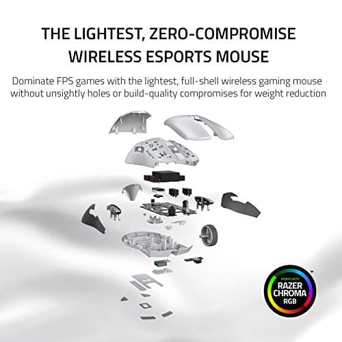 Razer Viper Ultimate Lightweight Wireless Gaming Mouse & RGB Charging Dock: Hyperspeed Wireless Technology - 20K DPI Optical Sensor - 74g Lightweight - 70 Hr Battery - Mercury White 2