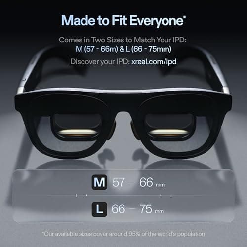 XREAL One Pro AR Glasses with X1 Chip, Native 3 DoF, X-Prism Optics, 57°FOV 171" 120Hz FHD Display, Sound by Bose, XR Glasses for iPhone 17/16, Steam Deck, ROG, Mac, PC, Android & iOS M (IPD 57-66mm) 3