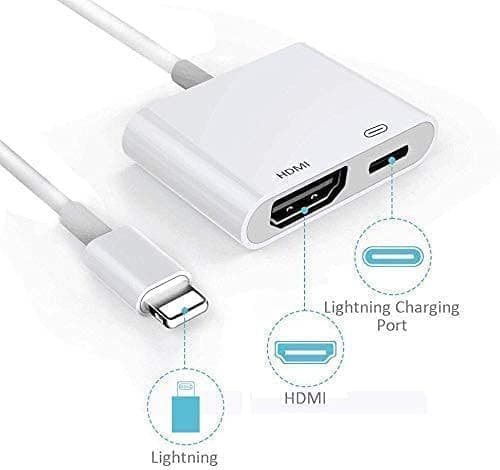 Apple MFi Certified Lightning to HDMI Digital AV Adapter 1080P HD Video HDMI Sync Screen Connector Cable with Charging Port Compatible with iPhone 14/13/12/11/ X/ 8/7/ iPad on HDTV/Projector/Monitor 3