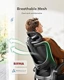 Marsail Ergonomic Office Chair: Office Computer Desk Chair with High Back Mesh and Adjustable Lumbar Support Rolling Work Swivel Task Chairs with Wheel 3D Armrests and Headrest 4