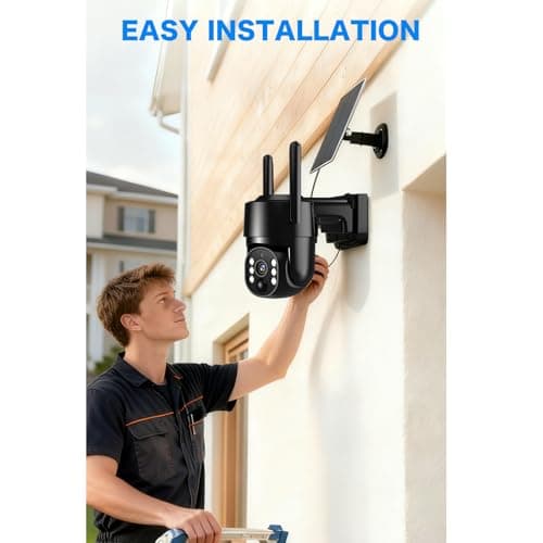 Solar Security Cameras Wireless Outdoor, 5G/2.4G Solar WIFI Cameras for Home Security,Battery Powered Outside Camera,Human Detection, Color Night Vision, 2-Way Talk for home Porch/Garage/Yard 2