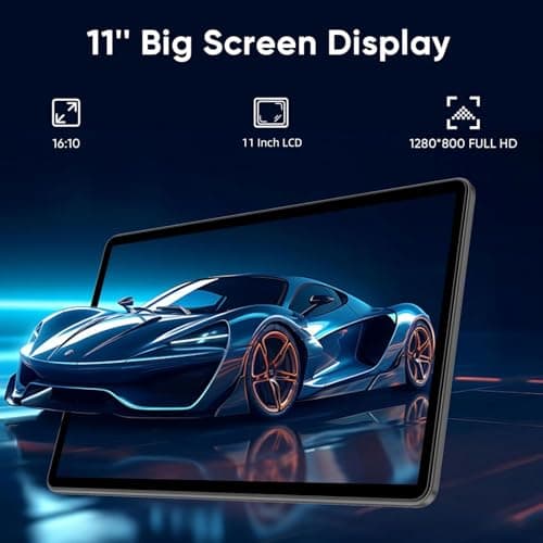WXUNJA Android 15 Tablet,11 Inch Tablets with Octa Core Processor, 12GB RAM 128GB ROM 1TB Expand, Widevine L1, 8000mAh Battery, 2.4/5Ghz Dual WiFi/GPS/FM, 5/8MP Cameras, Case Included, Blue 2