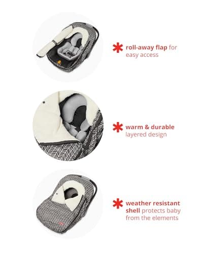 Skip Hop Winter Car Seat Cover, Stroll & Go, Heather Grey 16x3x27 Inch (Pack of 1) 3