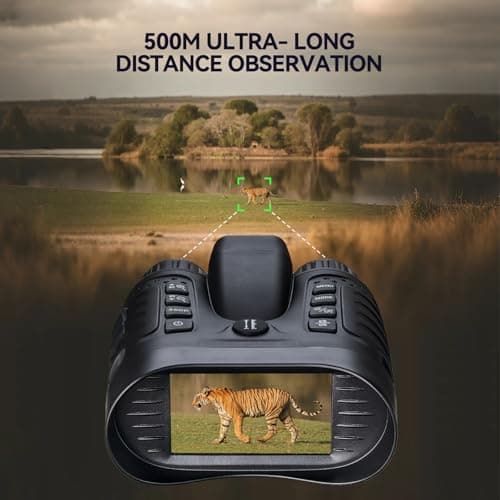 Night Vision Binoculars for Adults with Rangefinder & 4K HD Camera, 8X Digital Zoom, Full Dark Infrared Vision, Waterproof,Rechargeable for Hunting 4