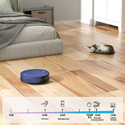 OKP K3 Robot Vacuum Cleaner Self-Charging Robotic Vacuum Cleaner with 2000Pa Strong Suction Voice Control for Hardfloor and Carpet,Blue 4