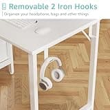 Lufeiya Small White Desk with Drawers for Bedroom, 40 Inch Kids Girls Study Desks, Reversible Computer Writing Nail Table with Fabric Drawer for Small Spaces Home Office Manicure 5