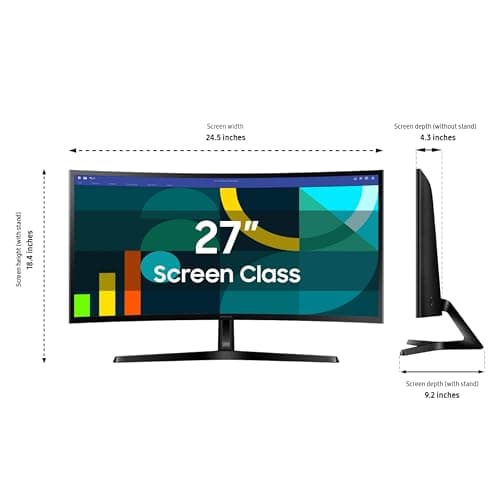 Samsung 27" Essential S3 (S36GD) Series FHD 1800R Curved Computer Monitor, 100Hz, Game Mode, Advanced Eye Comfort, HDMI and D-sub Ports, LS27D366GANXZA, 2024 3