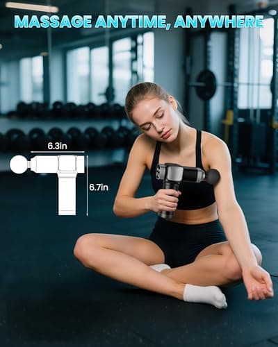 CAMEFER Deep Tissue Massage Gun, Portable Percussion Electric Muscle Massager for Pain Relief, Handheld Massagers with 30 Speeds & 6 Attachments for Back and Neck, Gifts for Men Women 6