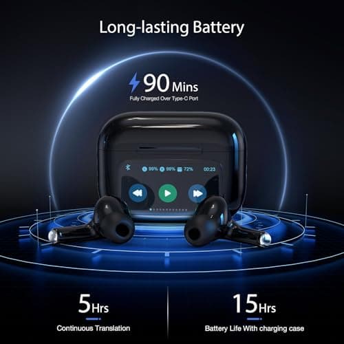 Ai Translation Earbuds Real Time 144 Languages & Accents Translator Earbuds with 8-Language Offline Translator Device Two Way, Auriculares de traducción for Language Learning Travel Business White 5