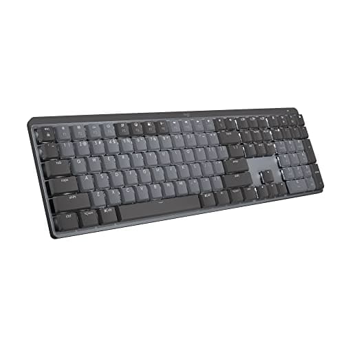 Logitech MX Mechanical Wireless Illuminated Performance Keyboard, Tactile Quiet Switches, Backlit Keys, Bluetooth, USB-C, macOS, Windows, Linux, iOS, Android, Metal, ‎Graphite
