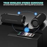 Monster Bluetooth Speaker, Wireless Portable Outdoor Bluetooth Speakers, 60W True Wireless Stereo IPX8 Waterproof, Dual PairingBluetooth 5.4 Built-in Mic, Black 4