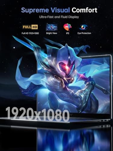 KAIGERR Laptop, Laptop Computer with Intel N97 Processor(Up to 3.6GHz), 16GB DDR4 512GB SSD Windows 11 Laptop for Home Business and Student, 1080P, USB3.2,Long Battery Life 3