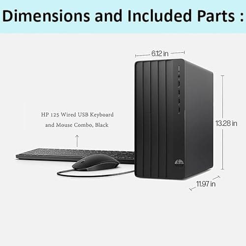 HP Desktop Computer Tower for Home Student & Business, 13th Gen Intel Quad-Core Processor, 16gb Ddr4 Ram, 256gb Pcie Ssd, WiFi Adapter, Vga, Rj-45, Hdmi, Keyboard and Mouse, Windows 11 Home 4