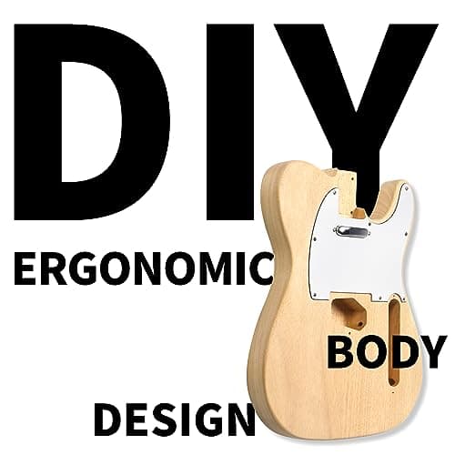 Ktaxon DIY Guitar Kit with Mahogany Body, Ebony Fingerboard and Maple Neck, 6 String DIY Electric Guitar Kit with Classic Design, Easy Installation & Full Equipment to Build Your Own Guitar (KTL) 5