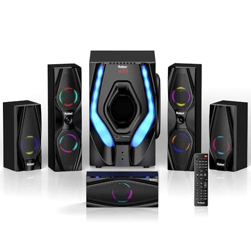 Bobtot Surround Sound Systems Home Theater System - 1200 Watts Peak Power 10" Subwoofer 5.1/2.1 Wired Audio Stereo Speakers Strong Bass with HDMI ARC Optical AUX Bluetooth Input