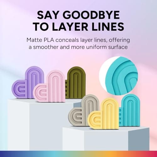 OVERTURE Matte PLA 3D Printer Filament 1.75mm, Matt Surface & Low Warping Filament 1kg Spool (2.2 lbs), Accuracy +/- 0.02 mm, Fit Most FDM Printers (Matte Light Brown) 2