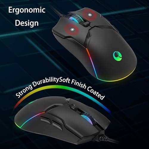 SPEEDORA Wired Ergonomic Mouse,All Keys are editable, 12 Backlit Modes,8000 DPI Wired Optical Mouse,Software Supports DIY Keybinds Button for Gamer Bigger and Office (AH-CMD6-34N7) 3
