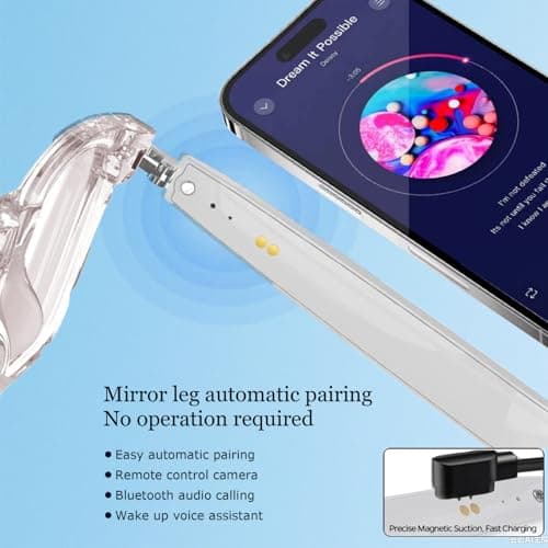 Giinova Ai Smart Glasses Bluetooth 5.4 with Translation for Men Women 160+Languages Color-Change Lens Chat GPT Assistant Free App Translator Glasses Meeting,Driver,Travel 4