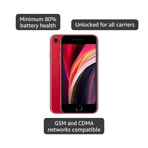 Apple iPhone SE (2nd Generation), US Version, 128GB, Red - Unlocked (Renewed) 4