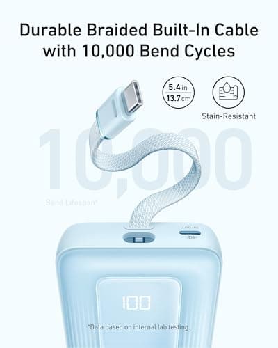 Anker Portable Charger, 10,000mAh 30W Power Bank, USB-C in and Out Fast Charging Battery Pack, Travel Essential Phone Power Bank, for iPhone 17/16/15, iPad, MacBook, Galaxy, Google, and More 3