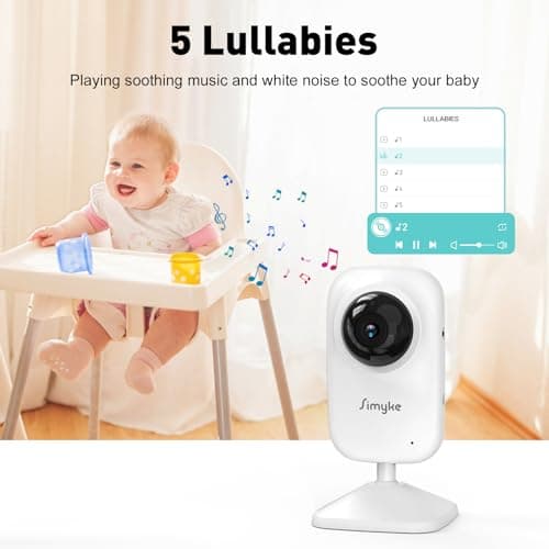 Simyke Upgrade Video Baby Monitor,WiFi Baby Camera,2.8" Display and App Control,1200ft Long Range,2 Way Talk,Auto Night Vision,Sound Alert,VOX,Temperature Sensor 5 Lullabies Feeding Remind,Home Use 4