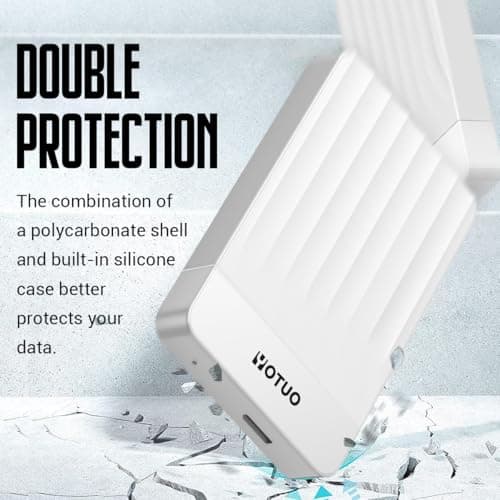 YOTUO Portable External Hard Drive Storage Expansion Mobile HDD USB 3.0 for PC, Mac, Desktop, Laptop, PS4, PS5, Xbox One X/S, Xbox 360, Xbox Series X/S, Office & Game (White, 320GB) 5