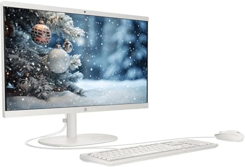 HP 21.5" FHD All-in-One Desktop Computer, Dual-Core Intel Celeron, Windows 11 Pro, Snow White (Renewed) (Snow White, 8GB RAM | 512GB SSD) 2