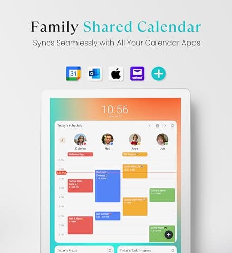 Cozyla Mate Digital Calendar+ 2: 24 Inch Wall Touch Screen Chore Chart Customizable Dashboard Smart Electronic Calendar for Family Schedules Meal Planner Supports All Google Play Apps Wall Mount White 3