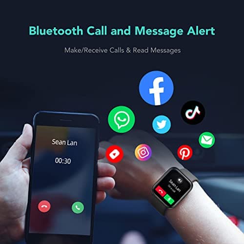 SKG Smart Watch for Men Women Android iPhone with Alexa Built-in & Bluetooth Call(Answer/Make Call) 1.69" Fitness Tracker with IP68 Waterproof, 60+ Sports, Heart Rate SpO2 Monitor, V7 Pro 3