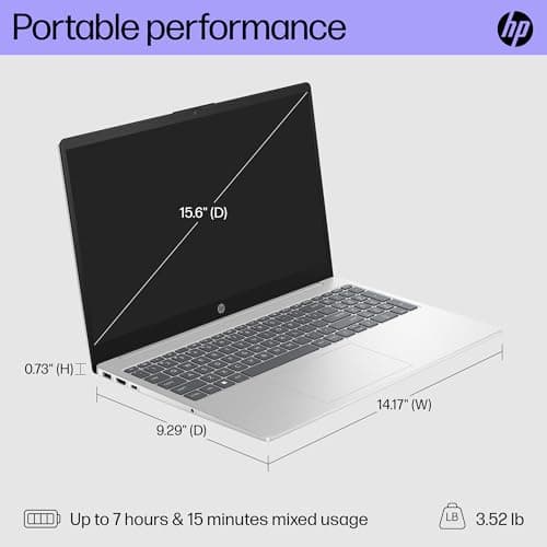 HP 15 inch Laptop, HD Display, 13th Generation Intel Core i5-1334U, 8 GB RAM, 512 GB SSD, Intel Iris Xe Graphics, Windows 11 Home, 15-fd0012nr (2024) 3