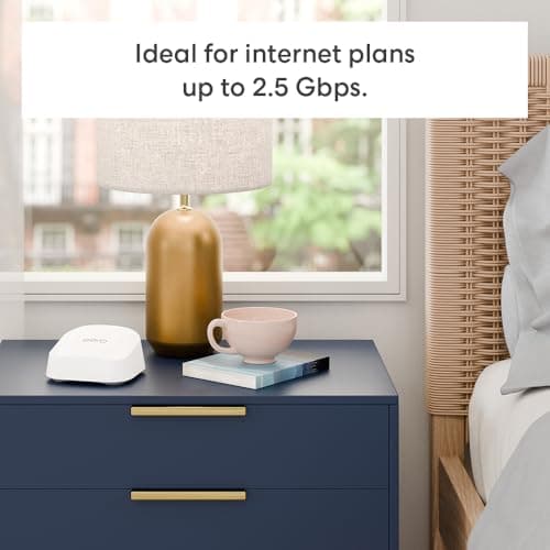 Amazon eero 7 dual-band mesh Wi-Fi 7 router (newest model) - Supports internet plans up to 2.5 Gbps, Coverage up to 6,000 sq. ft., 3-pack 3