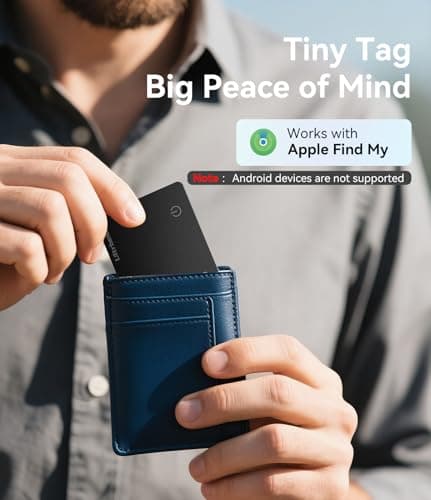 Ultrbeka Ultra-Thin Air Tag Wallet Tracker Card 0.07in IP68 Waterproof Bluetooth Tracker for Wallets, Passport, Work with Apple Find My, Wireless Charging, Card Locator [Apple MFi Certified] iOS Only 3