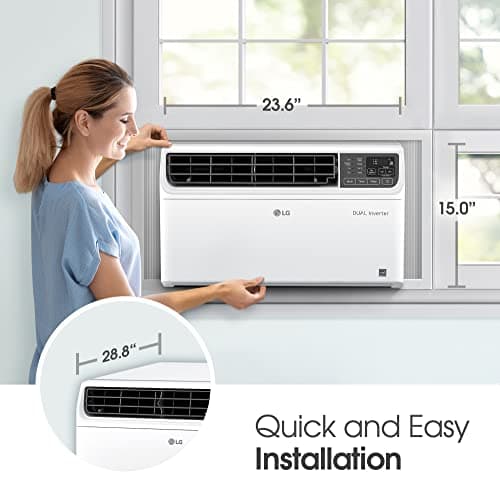 LG 14,000 BTU DUAL Inverter Smart Window Air Conditioner, 115V, Cools 800 Sq. Ft. for Bedroom, Living Room, Apartment, Quiet Operation, ENERGY STAR®, works with LG ThinQ, Amazon Alexa and Hey Google 2