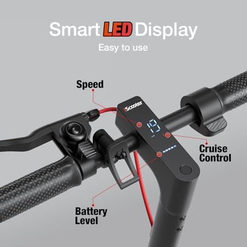 iScooter Electric Scooter for Adults & Teens, 500W Peak Power, Up to 15 Miles Range, 19 MPH Top Speed, Cruise Control, Dual Braking System, Foldable E-Scooter for Commuting & Campus Use 5