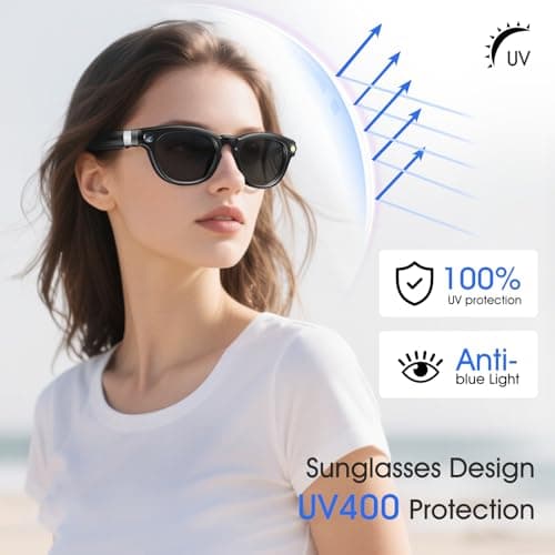 EpochTec 8MP Camera Glasses, AI Smart Glasses with Real-Time Translation & Object Analysis | HD 1200P 4K Video Recording 6