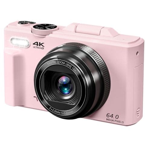 4K Digital Camera for Photography, 64MP Vlogging Camera for YouTube with 3" 180° Flip Screen, 18X Digital Zoom Point and Shoot Camara with 32GB Micro SD Card for Beginner (LP)